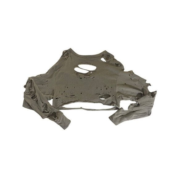 Rock Rose Couture Women's Crop Distressed Long Sleeve Sweater - Small - Picture 1 of 13